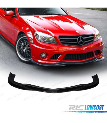 SPOILER LAME PARE-CHOCS AVANT MERCEDES W204 LOOK AMG C63 07-10 CARBONE