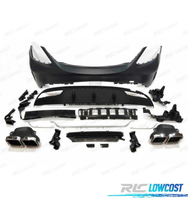 PARE-CHOCS ARRIÈRE MERCEDES W205 LOOK C63 14-18 EMBOUTS D'ÉCHAPPEMENT