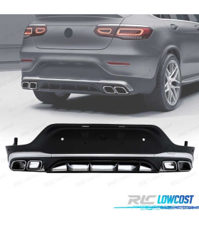 DIFFUSEUR MERCEDES GLC C253 COUPÉ 19-22 LOOK AMG GLC63 + EMBOUTS D'ÉCHAPPEMENT