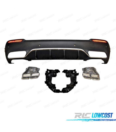 DIFFUSEUR MERCEDES GLC X253 SUV 15-18 LOOK AMG GLC63 + EMBOUTS D´ÉCHAPPEMENT