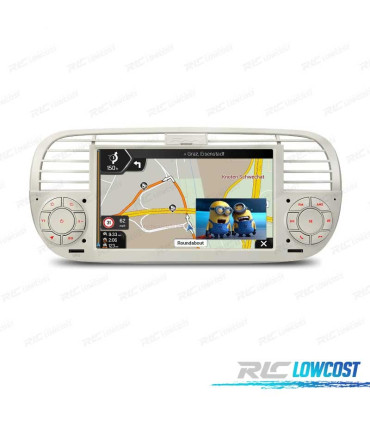 AUTORADIO GPS ANDROID 12 POUR FIAT 500 07-15 BLANC