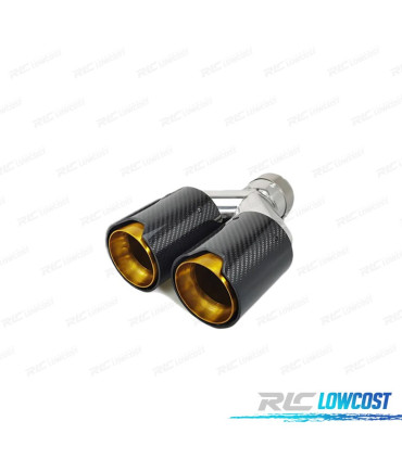 EMBOUT D'ÉCHAPPEMENT DROIT BMW LOOK M PERFORMANCE DORÉ CARBONE