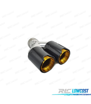 EMBOUT D'ÉCHAPPEMENT GAUCHE BMW LOOK M PERFORMANCE DORÉ CARBONE