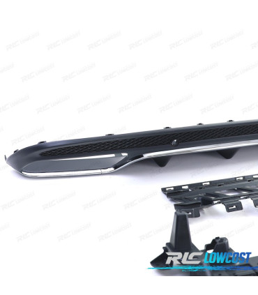 DIFFUSEUR MERCEDES CLASSE C W205 AMG 15-21 LOOK C63 MOULURE ARGENTÉ