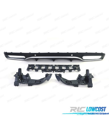 DIFFUSEUR MERCEDES CLASSE C C205 COUPE AMG 14-18 LOOK C63 MOULURE ARGENT