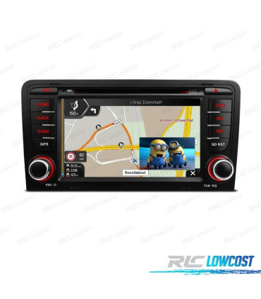 AUTORADIO GPS 2DIN ANDROID 12 OCTA-CORE POUR AUDI A3 8P 8PA 03-12 USB GPS TACTIL 7" HD