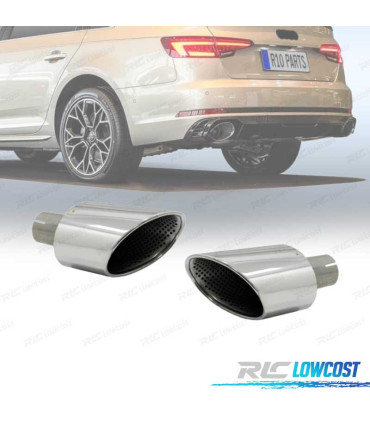 EMBOUTS D'ECHAPPEMENTS AUDI A4 B9 A5 F5 LOOK RS 16-19 CHROME