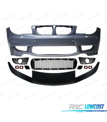 PARE-CHOCS AVANT BMW E81 E82 E88 LOOK 1M PDC SRA + SPOILER AVANT