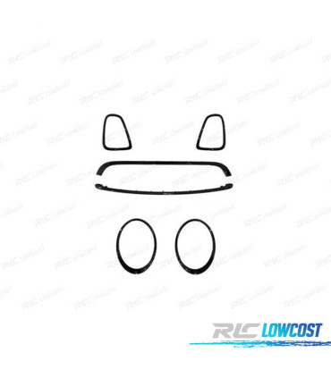 CONTOURS PHARES CALANDRE MINI R56 R57 R58 06-13 JCW LOOK NOIR BRILLANT