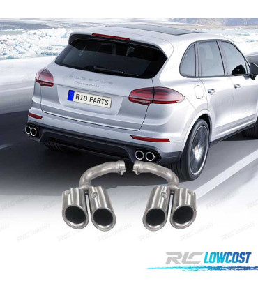 EMBOUTS D'ÉCHAPPEMENTS PORSCHE CAYENNE 17- LOOK GTS SILVER MATE