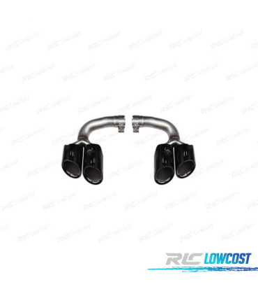 EMBOUTS D'ÉCHAPPEMENTS PORSCHE CAYENNE 17- LOOK GTS NOIR