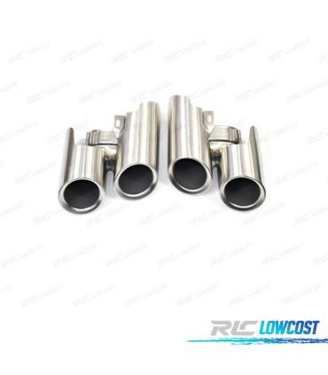 EMBOUTS D'ÉCHAPPEMENTS PORSCHE PANAMERA 17- LOOK GTS SILVER MATE