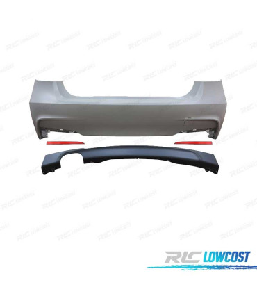 PARE CHOCS ARRIERE BMW F30 12-19 LOOK M DOUBLE SORTIE