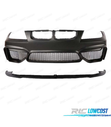 PARE CHOCS AVANT BMW E90 E91 05-08 LOOK M4 + SPOILER LIP