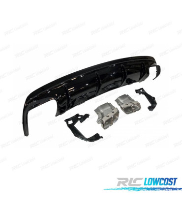 DIFFUSEUR ARRIÈRE MERCEDES CLA W117 13-15 LOOK CLA45 NOIR BRILLANT + EMBOUTS D´ÉCHAPPEMENT