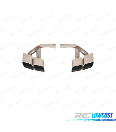 EMBOUTS D'ÉCHAPPEMENT AUDI Q7 3.0T DIESEL 16-19 LOOK SQ7 ARGENTÉ