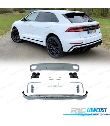 KIT CARROSSERIE AUDI Q8 LOOK ABT RSQ8 19-23 DIFFUSEUR + LÈVRE FRONTALE + EMBOUTS