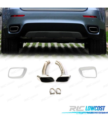 EMBOUTS D'ÉCHAPPEMENT BMW X6 E71 E72 08-14 CARRÉ ARGENTÉ