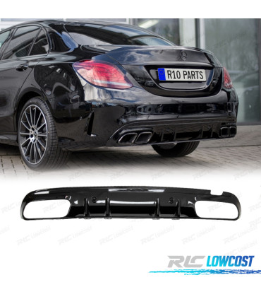 DIFFUSEUR MERCEDES W205 BERLINE AMG 14-21 LOOK AMG C63 NOIR