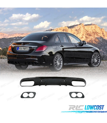 DIFFUSEUR MERCEDES W205 BERLINE AMG 14- LOOK C43 NOIR