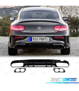 DIFFUSEUR MERCEDES W205 C205 COUPE AMG 14-18 LOOK C43 NOIR