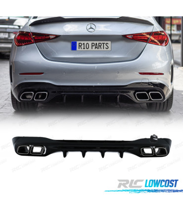 DIFFUSEUR MERCEDES W206 AMG 21- LOOK C63 + EMBOUTS D´ÉCHAPPEMENT CHROMÉ