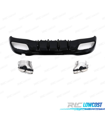 DIFFUSEUR MERCEDES W206 AMG 21- LOOK C63 + EMBOUTS D´ÉCHAPPEMENT CHROMÉ