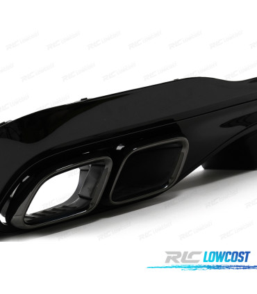 DIFFUSEUR MERCEDES W206 AMG 21- LOOK C63 + EMBOUTS D´ÉCHAPPEMENT NOIR
