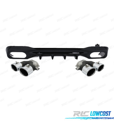 DIFFUSEUR MERCEDES W206 AMG 21- LOOK C43 + EMBOUTS D´ÉCHAPPEMENT CHROMÉ