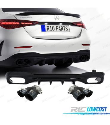 DIFFUSEUR MERCEDES W206 AMG 21- LOOK C43 + EMBOUTS D´ÉCHAPPEMENT NOIR