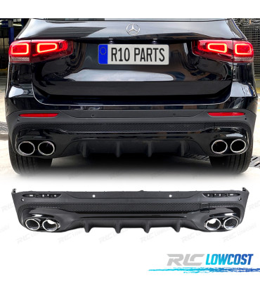 DIFFUSEUR MERCEDES X247 20- LOOK GLB45 + EMBOUTS D'ÉCHAPPEMENT CHROMÉ