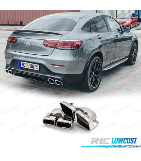 EMBOUTS D´ÉCHAPPEMENT MERCEDES GLC X253 C253 15-18 LOOK GLC63 CHROMÉ