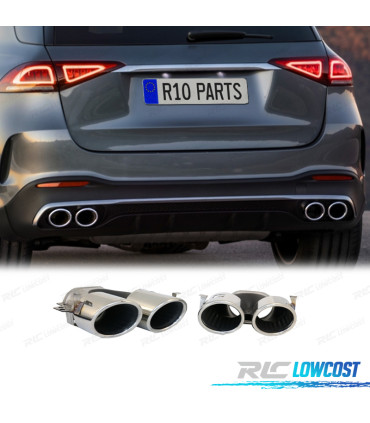 EMBOUTS D´ÉCHAPPEMENT MERCEDES GLE W167 19- LOOK GLE53 CHROMÉ