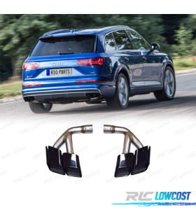 EMBOUTS D'ÉCHAPPEMENT AUDI Q7 3.0T DIESEL 16-19 LOOK SQ7 NOIR