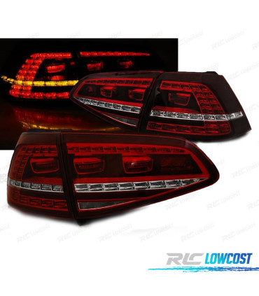 FEUX ARRIÈRE VOLKSWAGEN VW GOLF 7 12-17 LOOK GTI CLIGNOTANTS LED DYNAMIQUE ROUGE