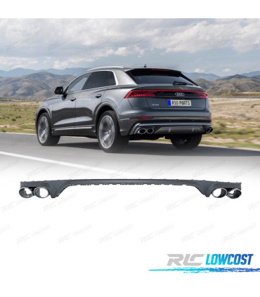 DIFFUSEUR AUDI Q8 19-23 LOOK SQ8 + EMBOUTS D'ÉCHAPPEMENT CHROMÉ