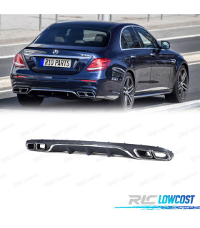 DIFFUSEUR ARRIÈRE MERCEDES CLASSE E W213 BERLINE 16-20 LOOK AMG E63 + EMBOUT D´ÉCHAPPEMENT