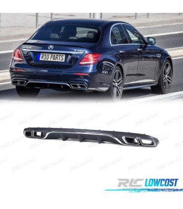 DIFFUSEUR ARRIÈRE MERCEDES CLASSE E W213 BERLINE 16-20 LOOK AMG E63 + EMBOUT D´ÉCHAPPEMENT
