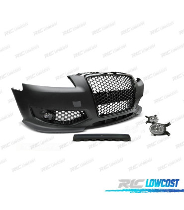 PARE-CHOCS FRONTAL AUDI A3 8P 04-08 LOOK RS3 + ANTIBROUILLARD NOIR