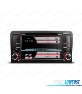 AUTORADIO 2DIN 7" POUR AUDI A3 8P 03-12 USB GPS TACTIL HD