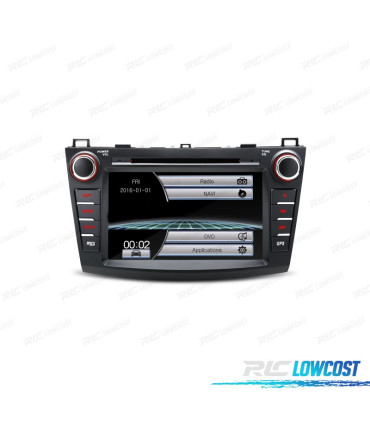 AUTORADIO DVD GPS ÉCRAN TACTILE 8" POUR MAZDA 3 AVEC CANBUS ET COMMANDES AU VOLANT
