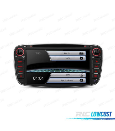 AUTORADIO 2DIN 7" POUR FORD ROND COULEUR NOIR USB GPS TACTIL HD