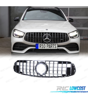 CALANDRE MERCEDES CLASSE GLC X253 SUV 20- LOOK AMG NOIR CHROMÉ
