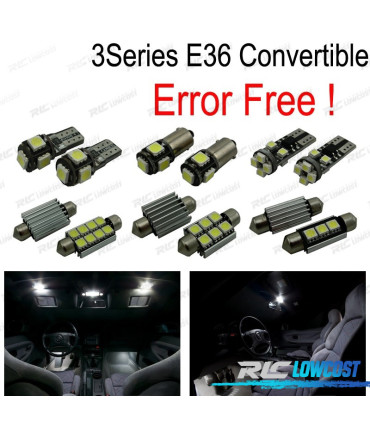 KIT 12 AMPOULES LED INTÉRIEUR BMW SÉRIE 3 E36 BERLINE CABRIOLET M3 318I 320I 325I 323I 328I 93-99