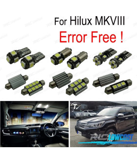 KIT 8 AMPOULES LED INTÉRIEUR POUR TOYOTA HILUX MK8 MKVIII 15-
