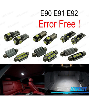 KIT 9 AMPOULES LED INTÉRIEUR BMW SÉRIE 3 E90 E91 E92 06-11