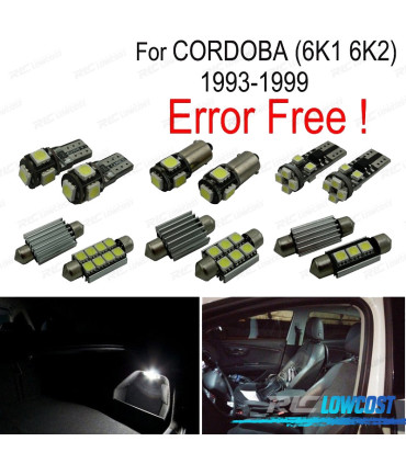 KIT 7 AMPOULES LED INTÉRIEUR SEAT CORDOBA 6K1 6K2 93-99