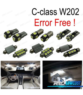 KIT 9 AMPOULES LED INTÉRIEUR POUR MERCEDES CLASSE C W202 C220 c230 C280 C43 AMG 93-99