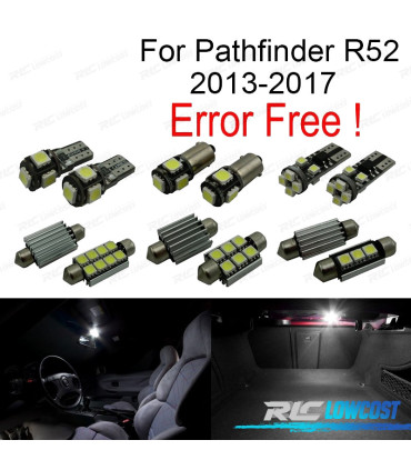 KIT 7 AMPOULES LED INTÉRIEUR POUR NISSAN PATHFINDER R52 13-17