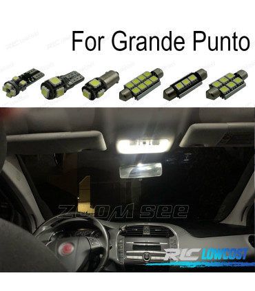 KIT 9 AMPOULES LED INTÉRIEUR POUR FIAT GRANDE PUNTO 199 05-12